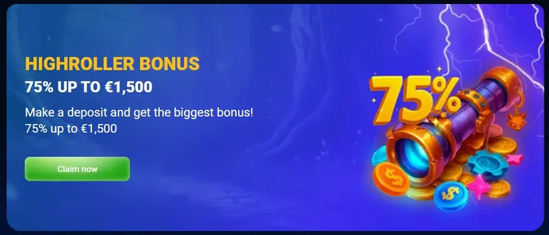 Highroller online casino bonus on the AzurSlot website
