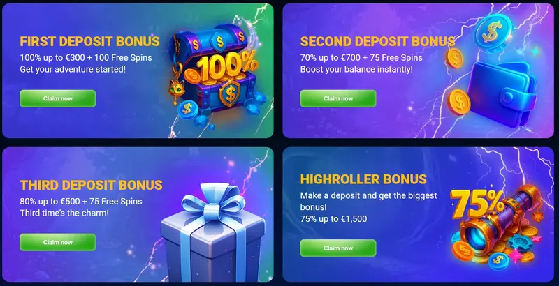Bonuses and promoactions on the AzurSlot casino website