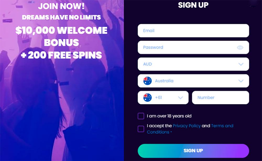 BitDreams Casino Registration