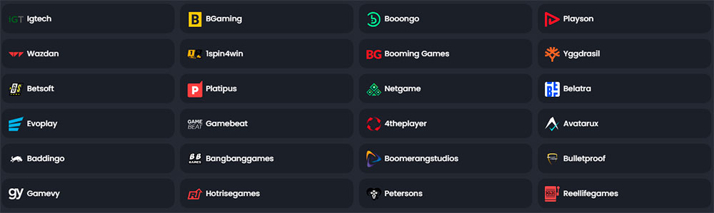 Bitvegas.io Casino game developers