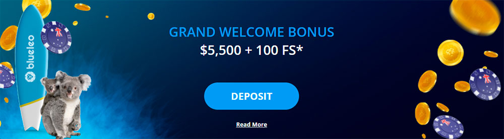 Blue Leo Casino welcome bonus