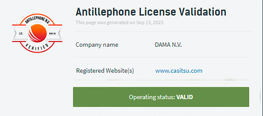 Casitsu Casino License