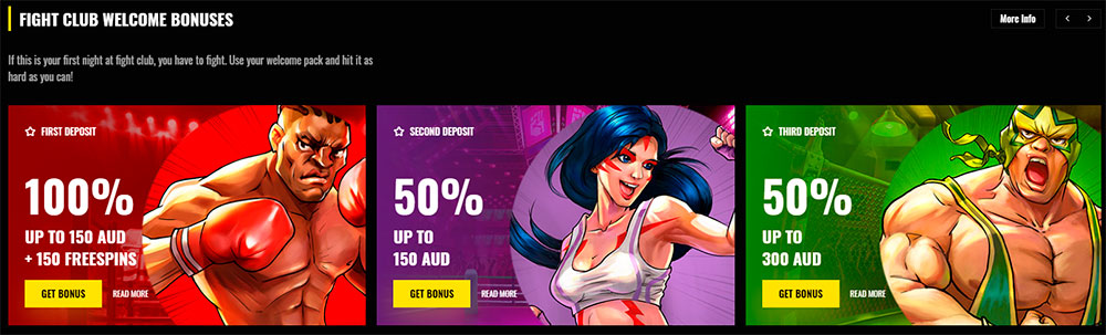 Bonuses of Fight Club Casino
