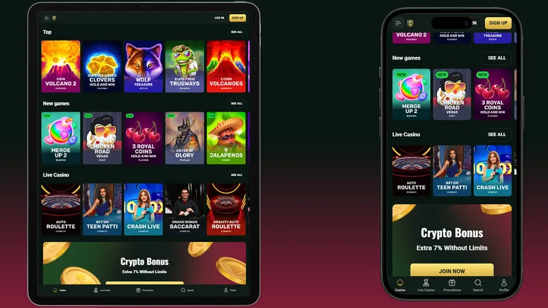 Mobile version of The Goldex Online Casino