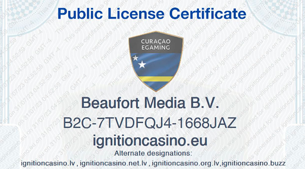 License Ignition Casino
