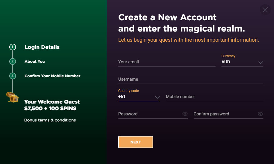 Jackpot Jill Sign Up and Login