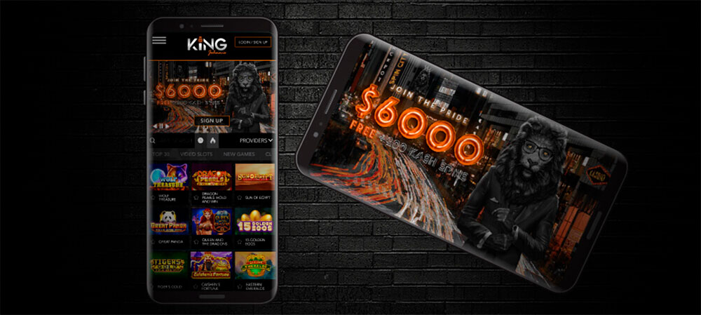 Mobile app at King Johnnie Casino