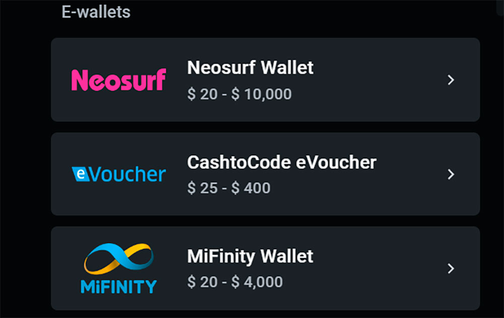 Payment Options Leon Casino