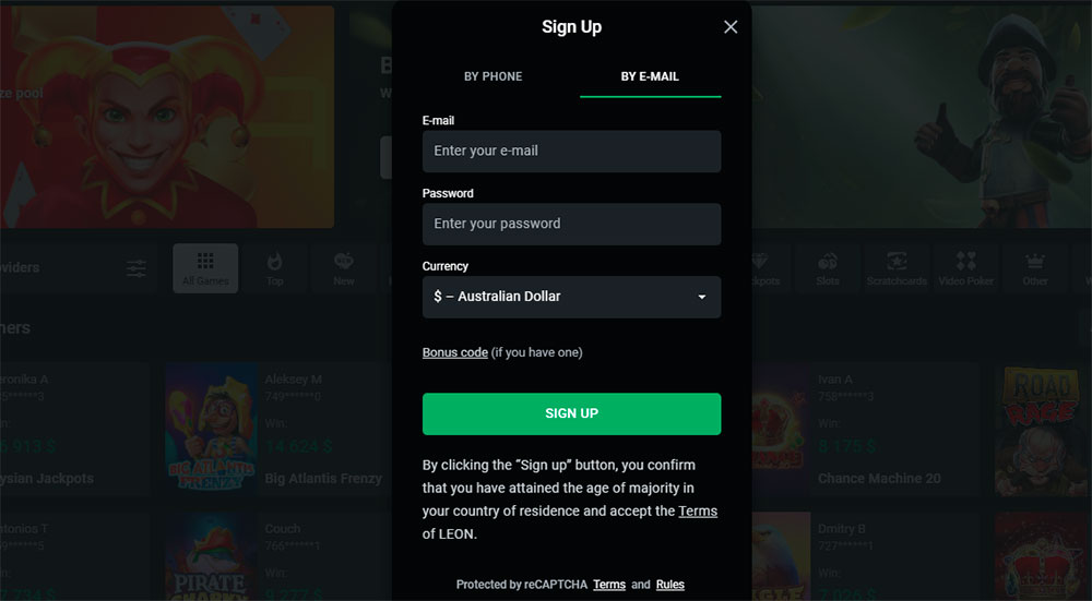 Leon Casino Registration