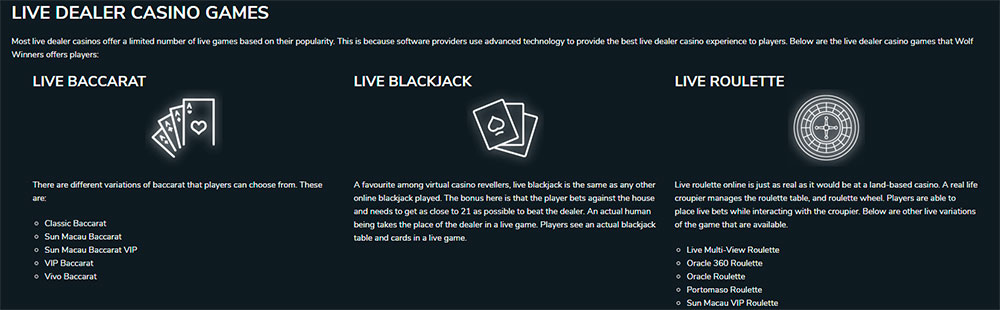 Live Wolf Winner casino