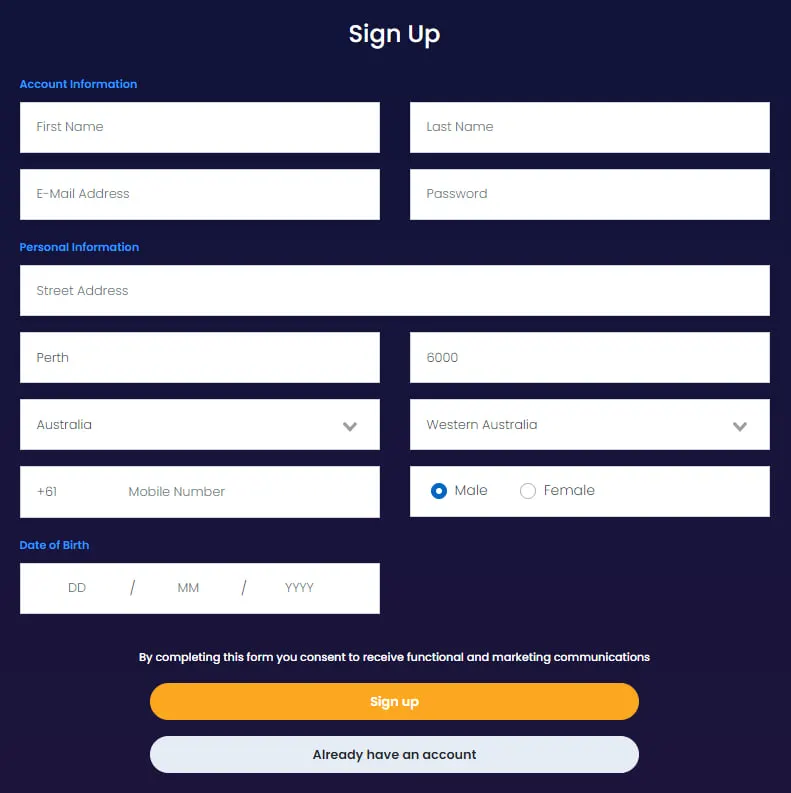 Heaps of Wins Registration